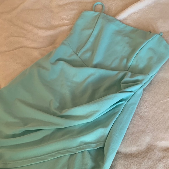 Revamped Light Blue Spaghetti Strap Mini Dress - Picture 4 of 5